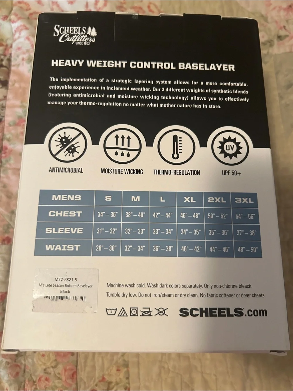 Scheels Outfitters Men's Control Baselayer Heavyweight - Black